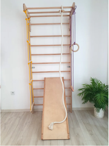 Wooden Swedish Ladder with Slider indoor playground Kittenfield K3200