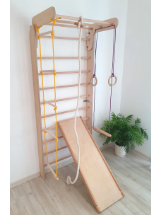 Wooden Swedish Ladder with Slider indoor playground Kittenfield K3200