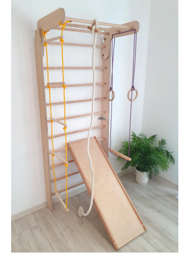 Wooden Swedish Ladder with Slider indoor playground Kittenfield K3200