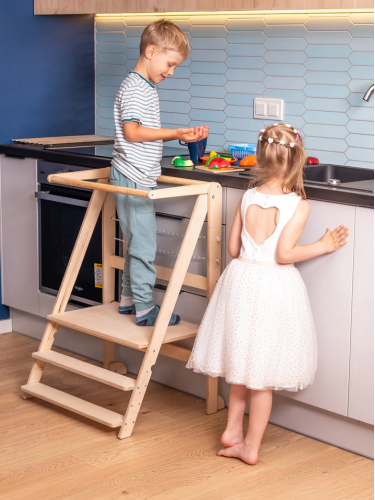 Double kitchen helper tower Twin kitchen helper stool