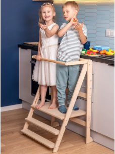 Double kitchen helper tower Twin kitchen helper stool